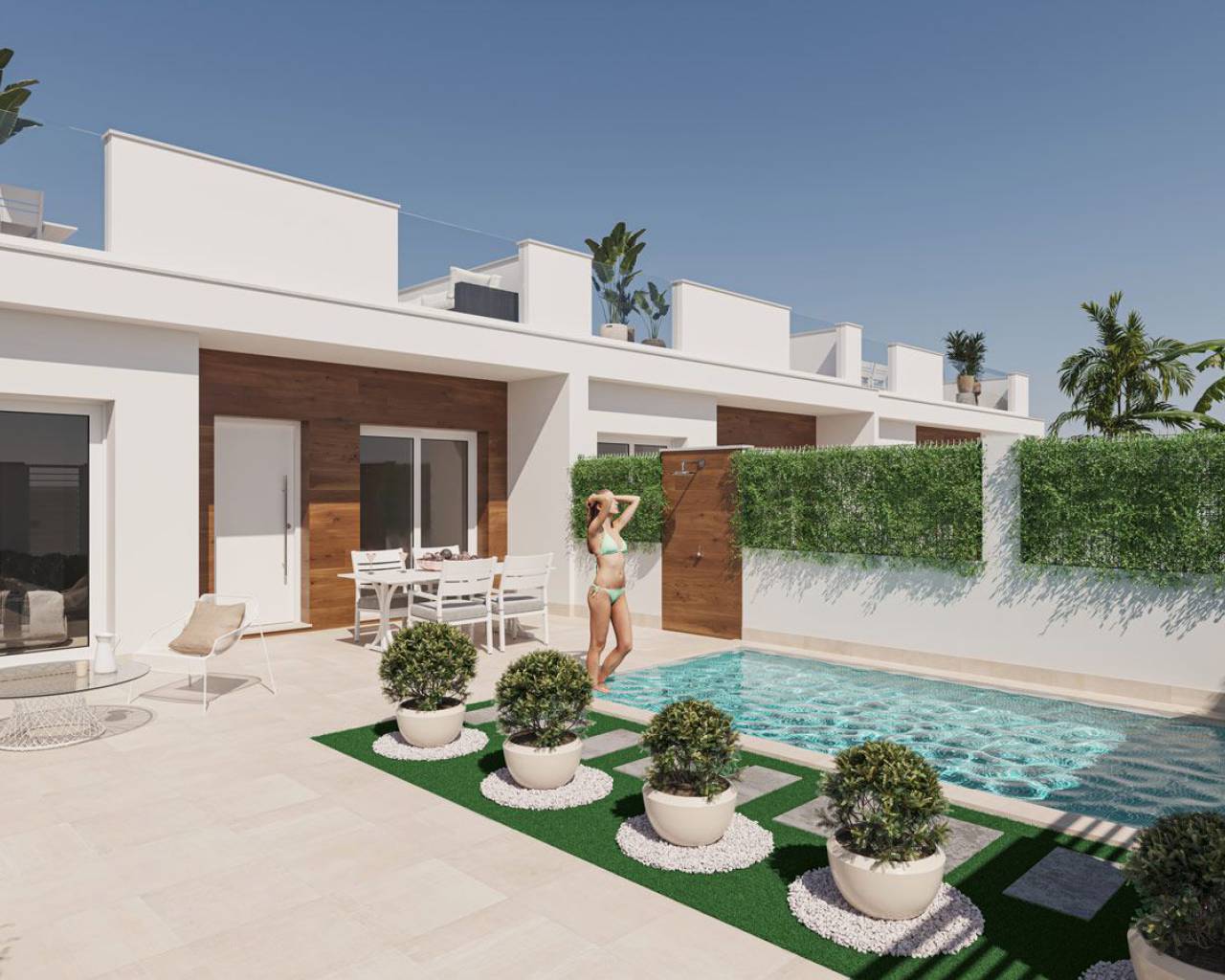 Maison jumelée moderne avec piscine privée à vendre à San Javier, Murcia, Espagne
