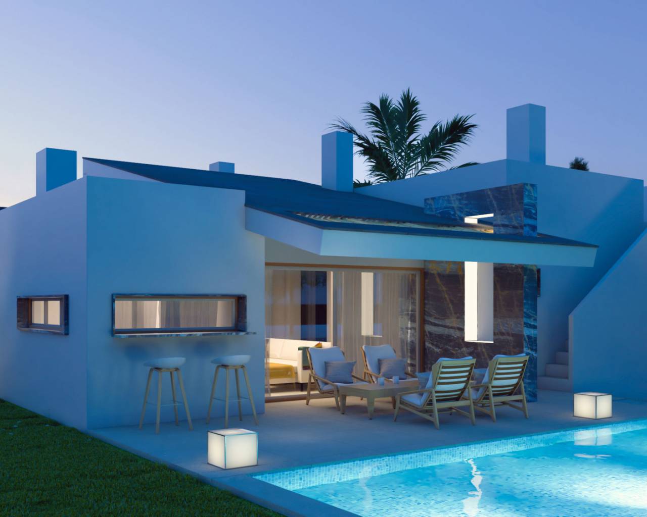 Modern detached villa with pool for sale in  San Pedro del Pinatar, Murcia, Spain