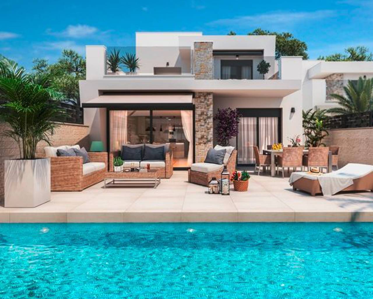 Modern detached villa with swimming pool for sale in Benijofar, Alicante