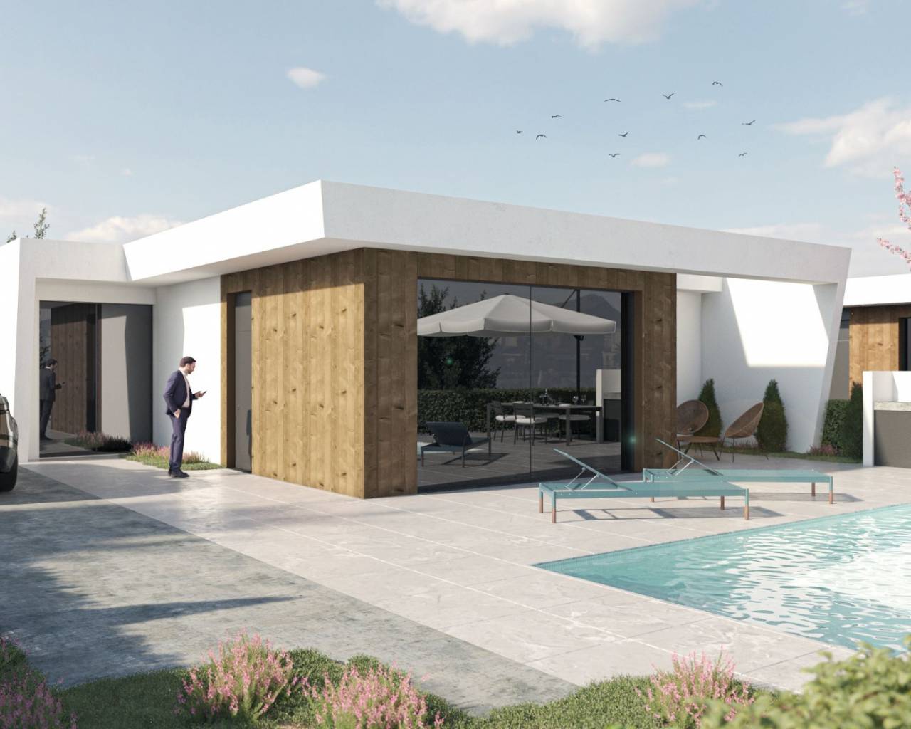 Modernes Einfamilienhaus mit Pool zu verkaufen in Corvera, Murcia, Spanien