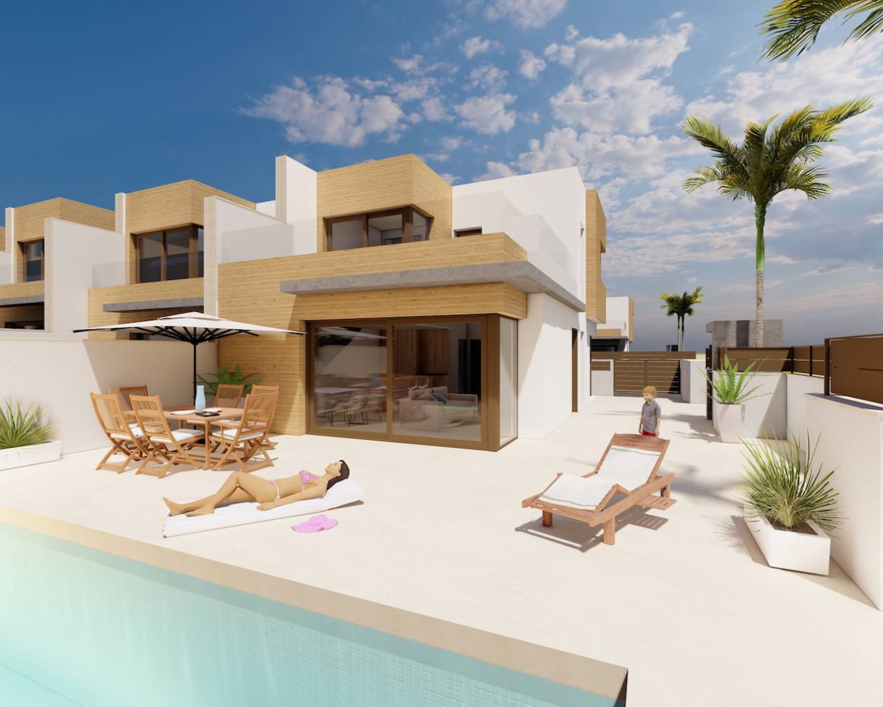 Neubau-Doppelhaushälfte zu verkaufen in La Finca Golf in Algorfa, Alicante, Spanien