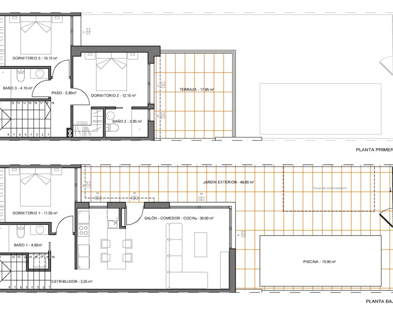Nieuwbouw - Half vrijstaande villa -
San Javier - Santiago de la Ribera
