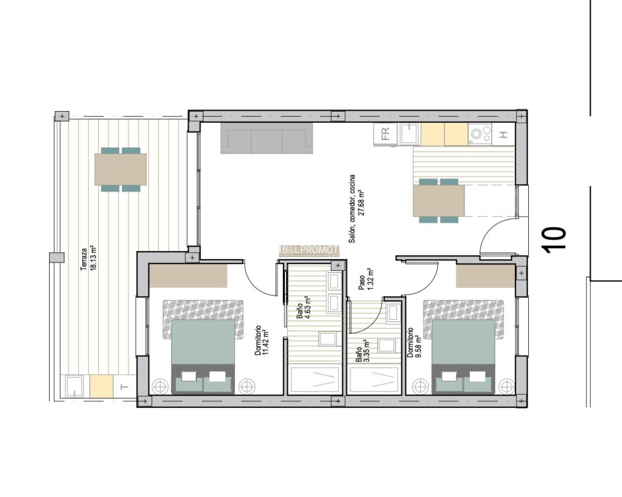 Új építésű ingatlan - Apartman -
Torre Pacheco - Dolores