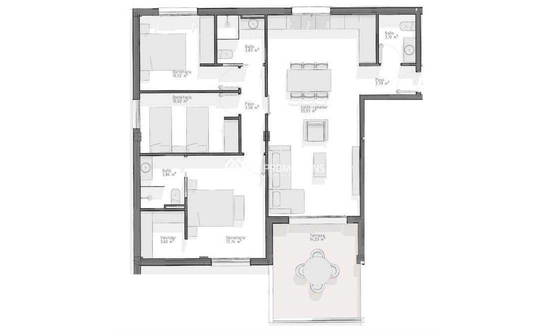 Nouvelle construction - Appartement -
Aguilas - Terrazas de Levante